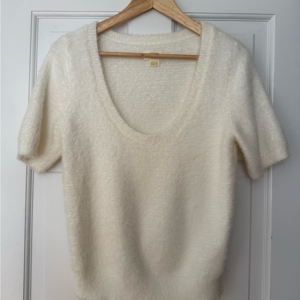 Anthropologie Soft Cream Scoop Neck Sweater.. perfect layer for fall!